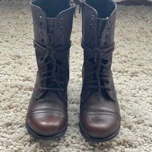 Steve Madden Brown Combat Boots with Durable Design